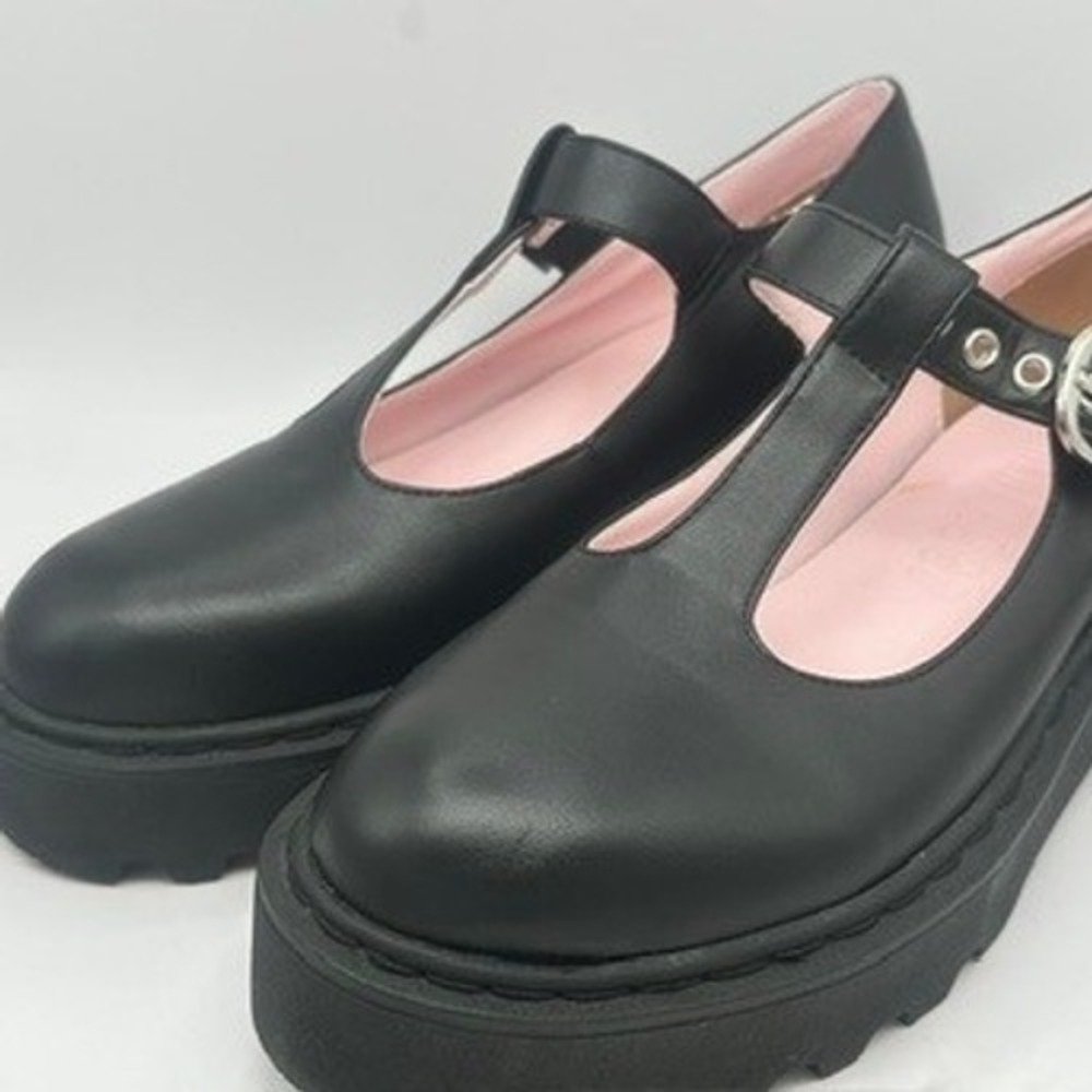 Current Mood Black Chunky Mary Jane Platform Shoes 9 - Picture 10 of 10